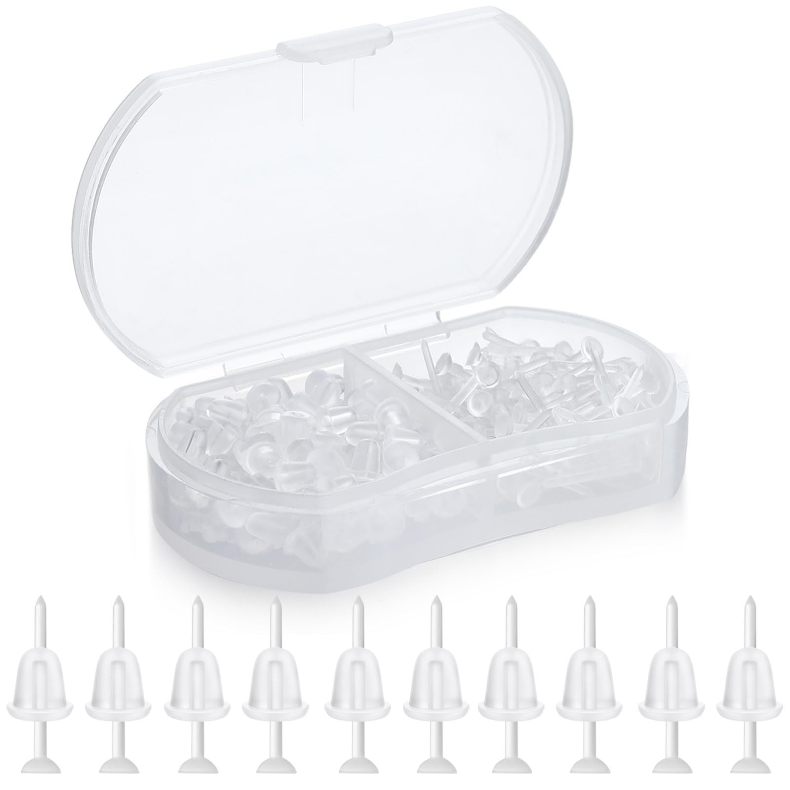 Plastic Earrings, 200 PCS Clear Earrings for Sports, Transparency Plastic Pos...