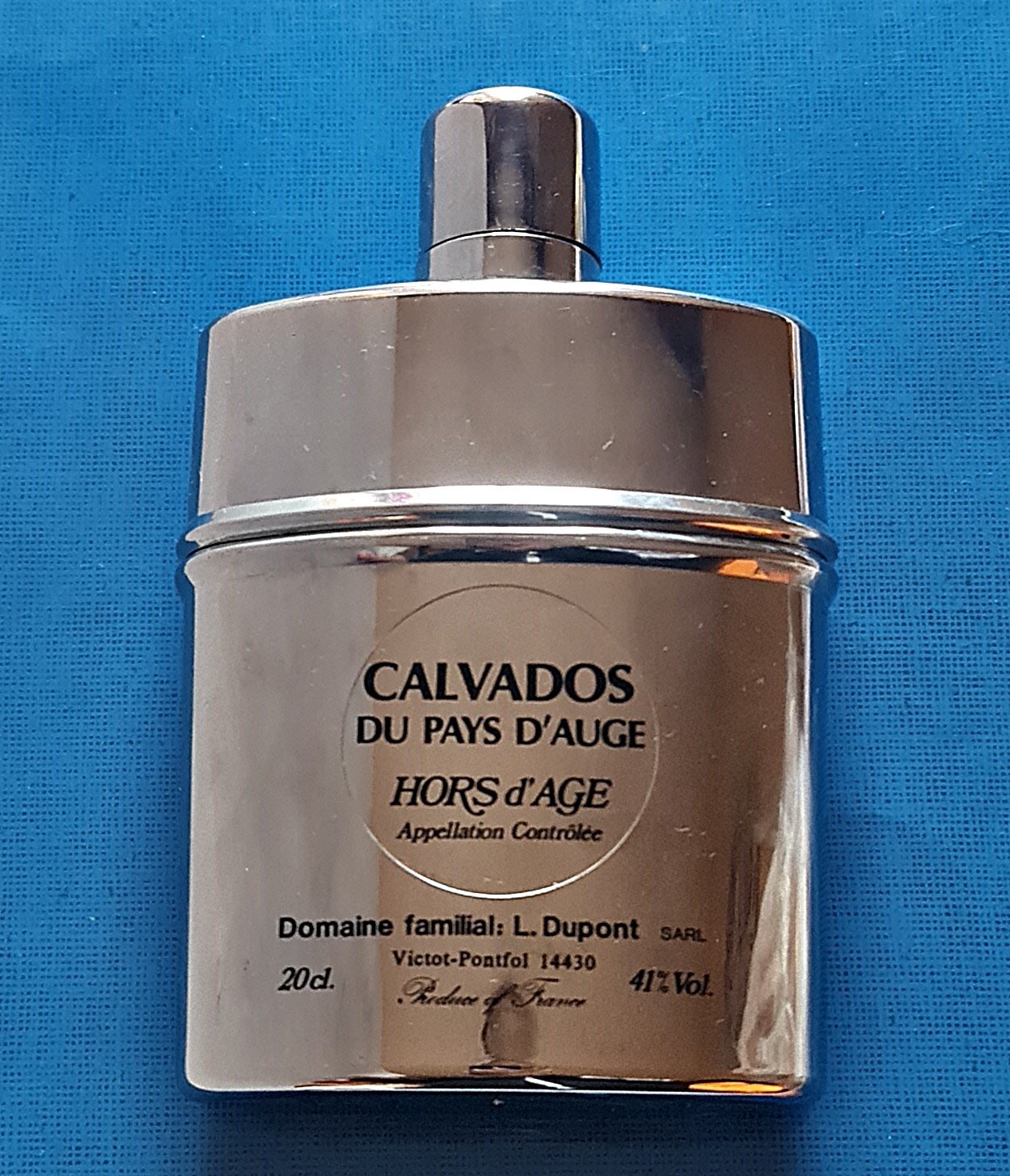 Authentic EMPTY Plastic Glass Flask Calvados Du Pays D'Auge French Brandy 200ml