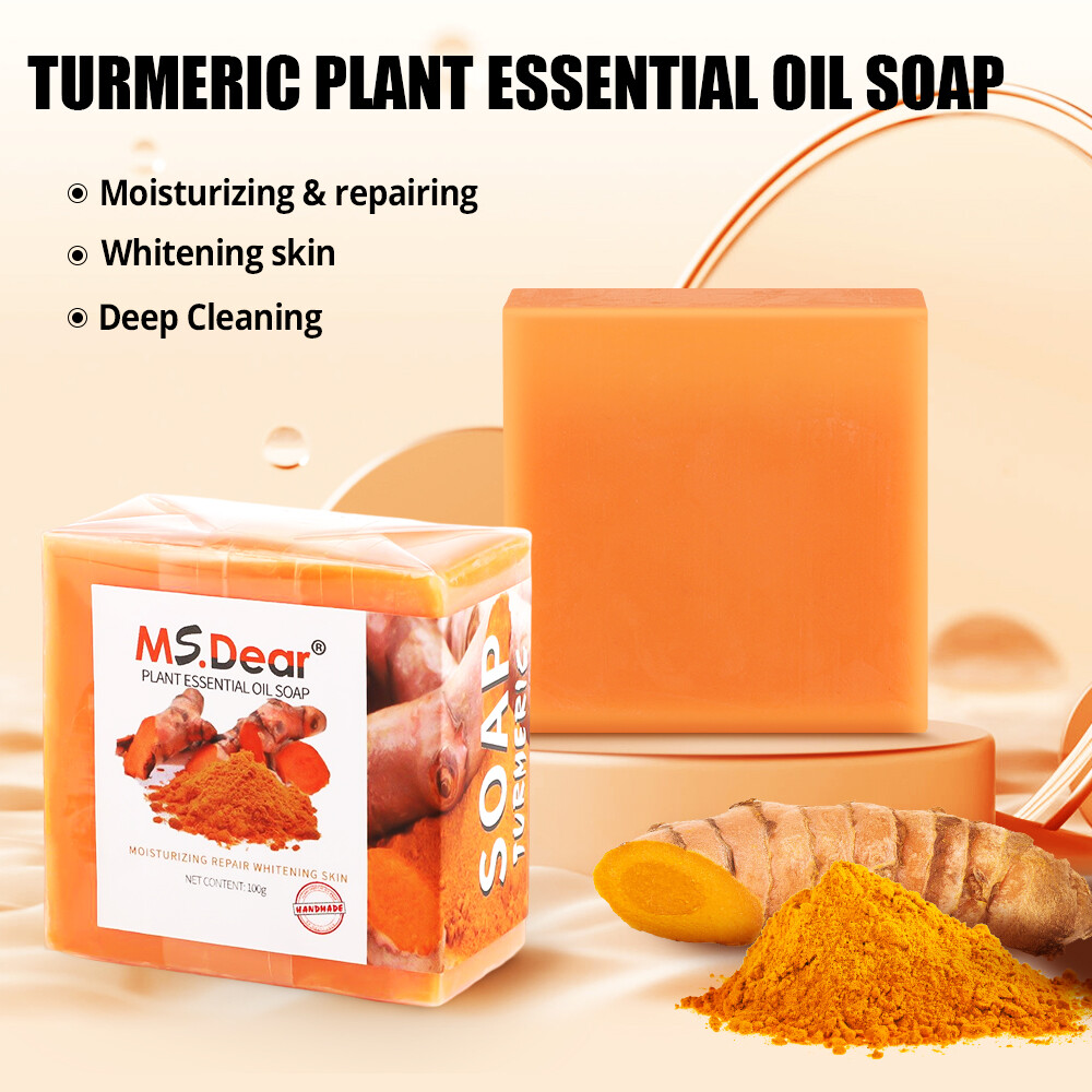 2Pc Turmeric Soap for Face&Body,Skin Brightening Anti-Acne Dark Spots Lightening