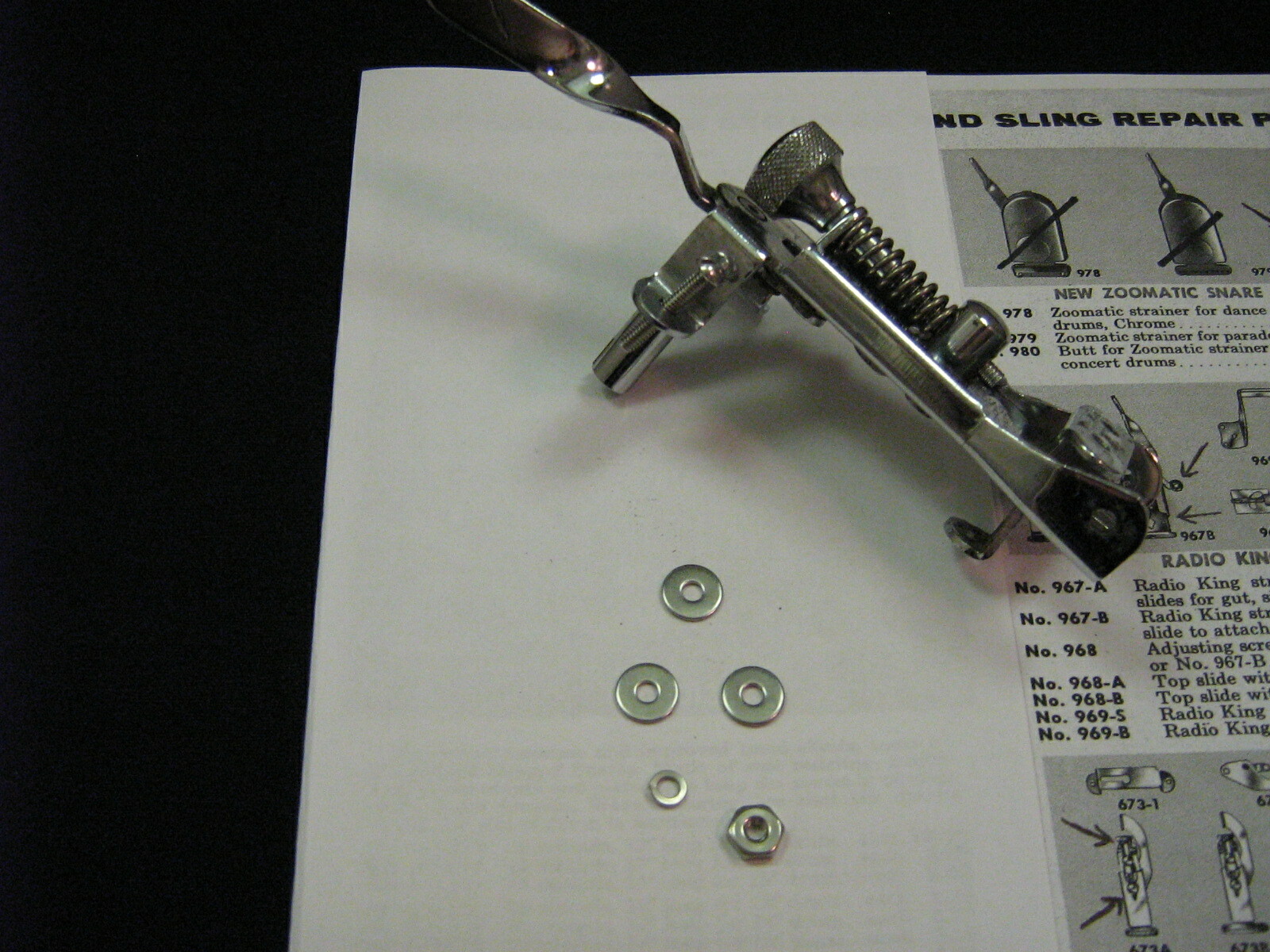 Slingerland Snare Drum Strainer / Butt End Mounting Hardware "Stainless" L@@K !