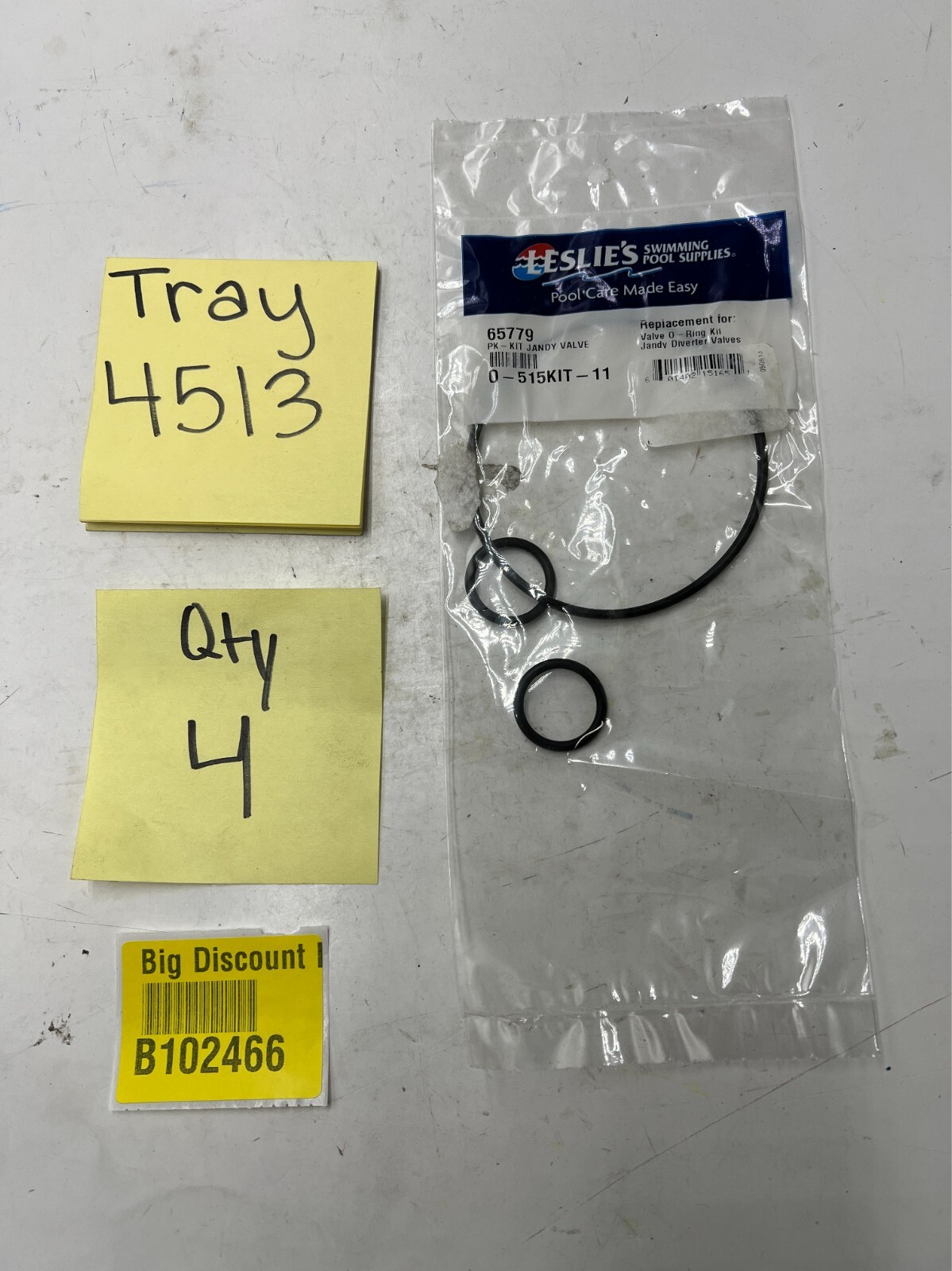 (QTY 4) Leslie's 65779 Jandy Valve 0-515KIT-11 Replacement For Valve O-Ring