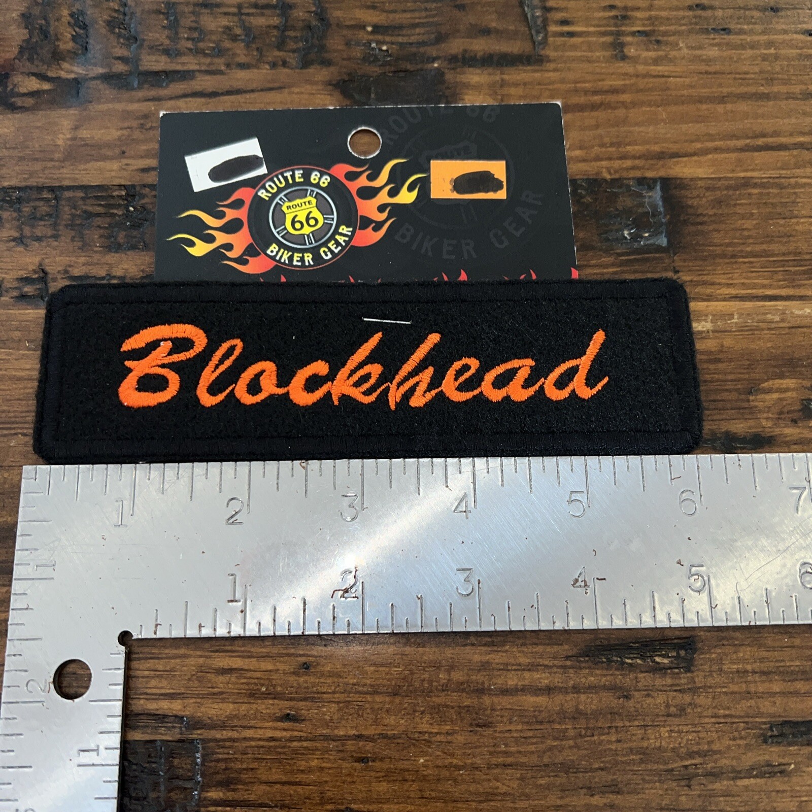 Blockhead 6” Patch Orange And  Black