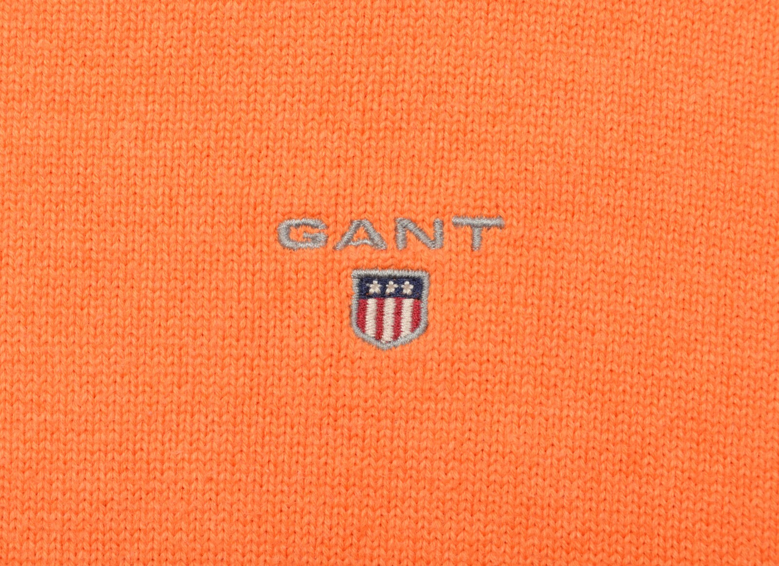 Men's GANT Orange V-Neck Cotton Knitted Jumper Size L P-P 22.3" VGC