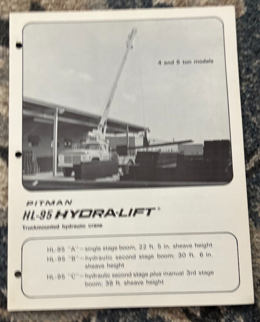 Pitman HL-95 Truckmounted Hydraulic Crane Brochure AMIL25