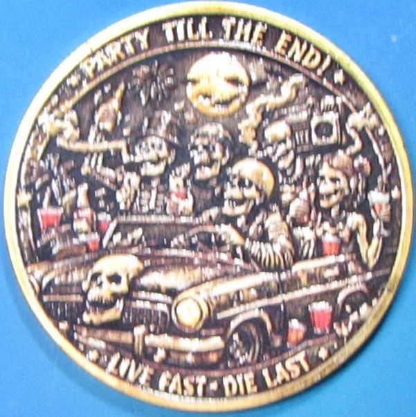 Skull Party. Challenge, Souvenir. 1.5". CT34d.