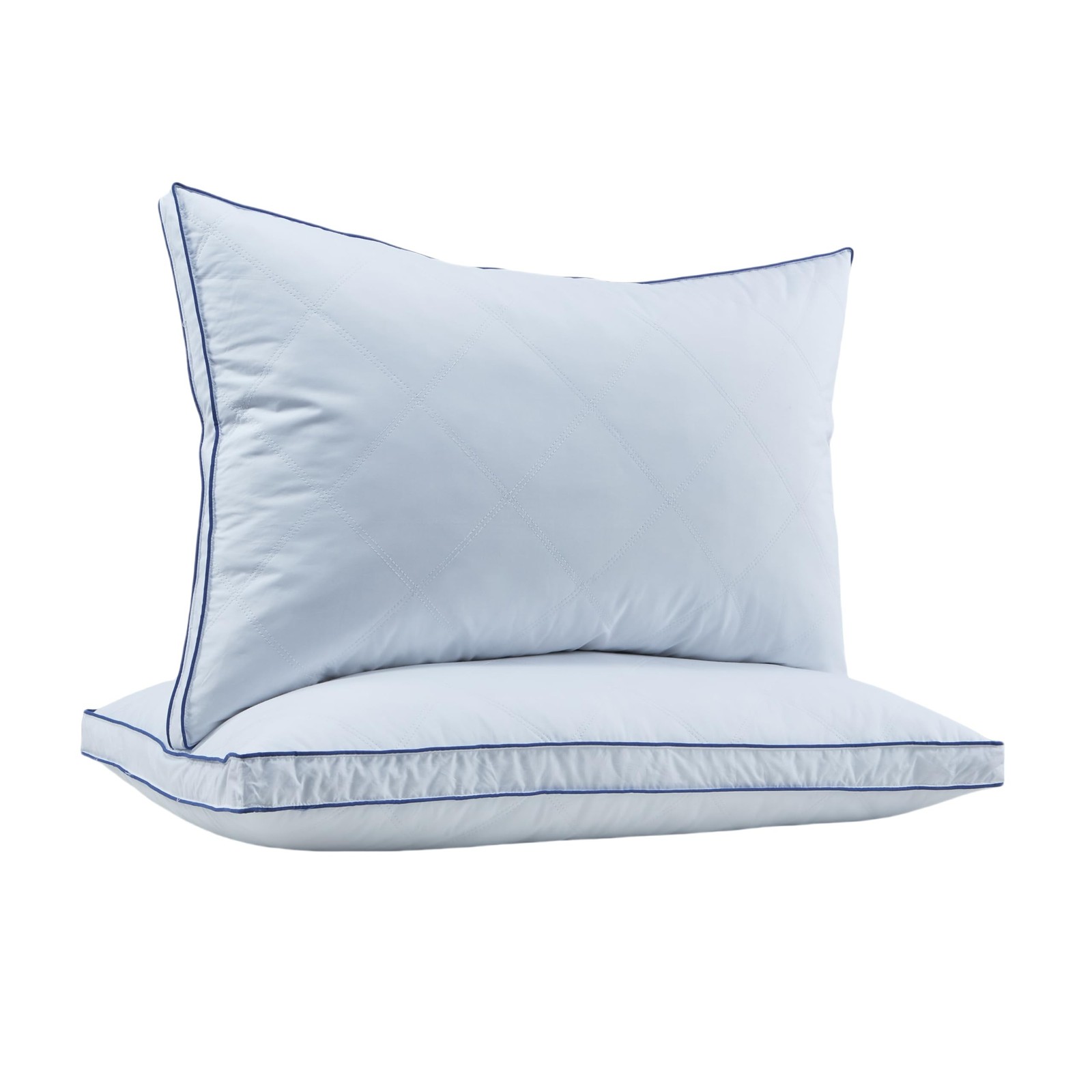 puredown® Flat Thin Pillows Standard Size Set of 2, Soft Polyester Fabric B