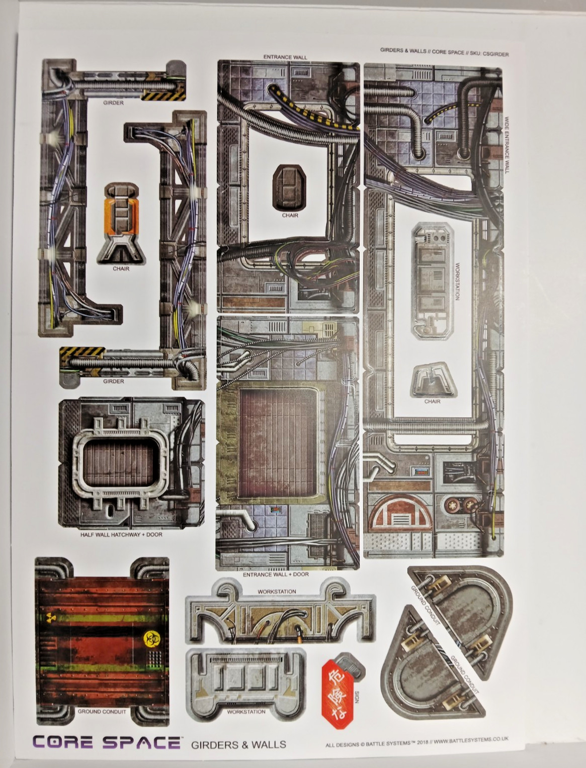 Sci-fi Cyberpunk Girders Walls  BattleSystems 5 Parsecs Cyberpunk Stargrave 40K