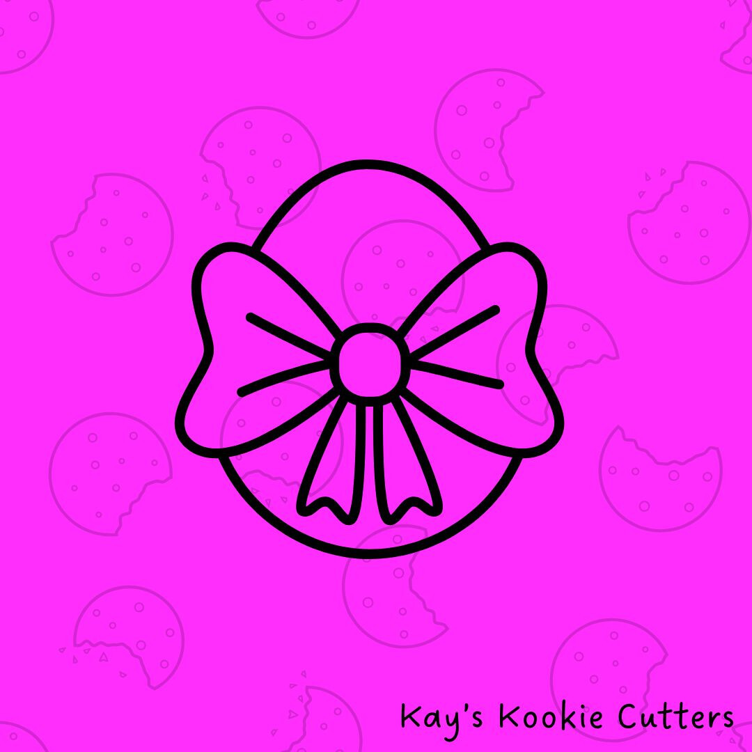 Easter Egg with Bow 3D Printed Cookie Cutter