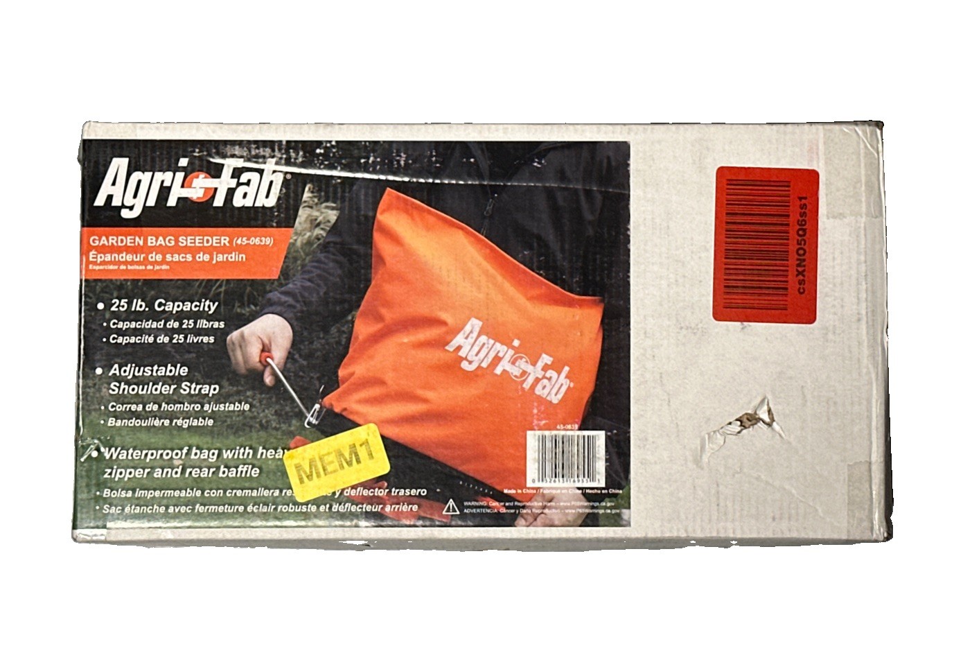 New! Agri Fab 25 Lb Waterproof Handheld Seed And Fertilizer Spreader With Zipper