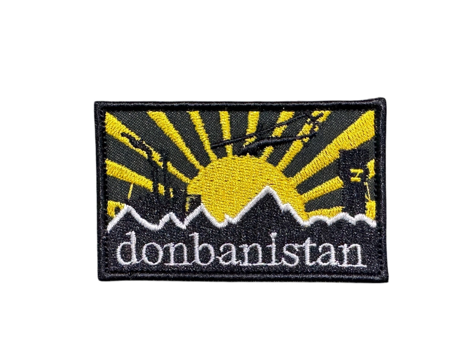 Donbanistan Morale Patch – Ukrainian Army Tactical Embroidered Hook Badge – 8x5