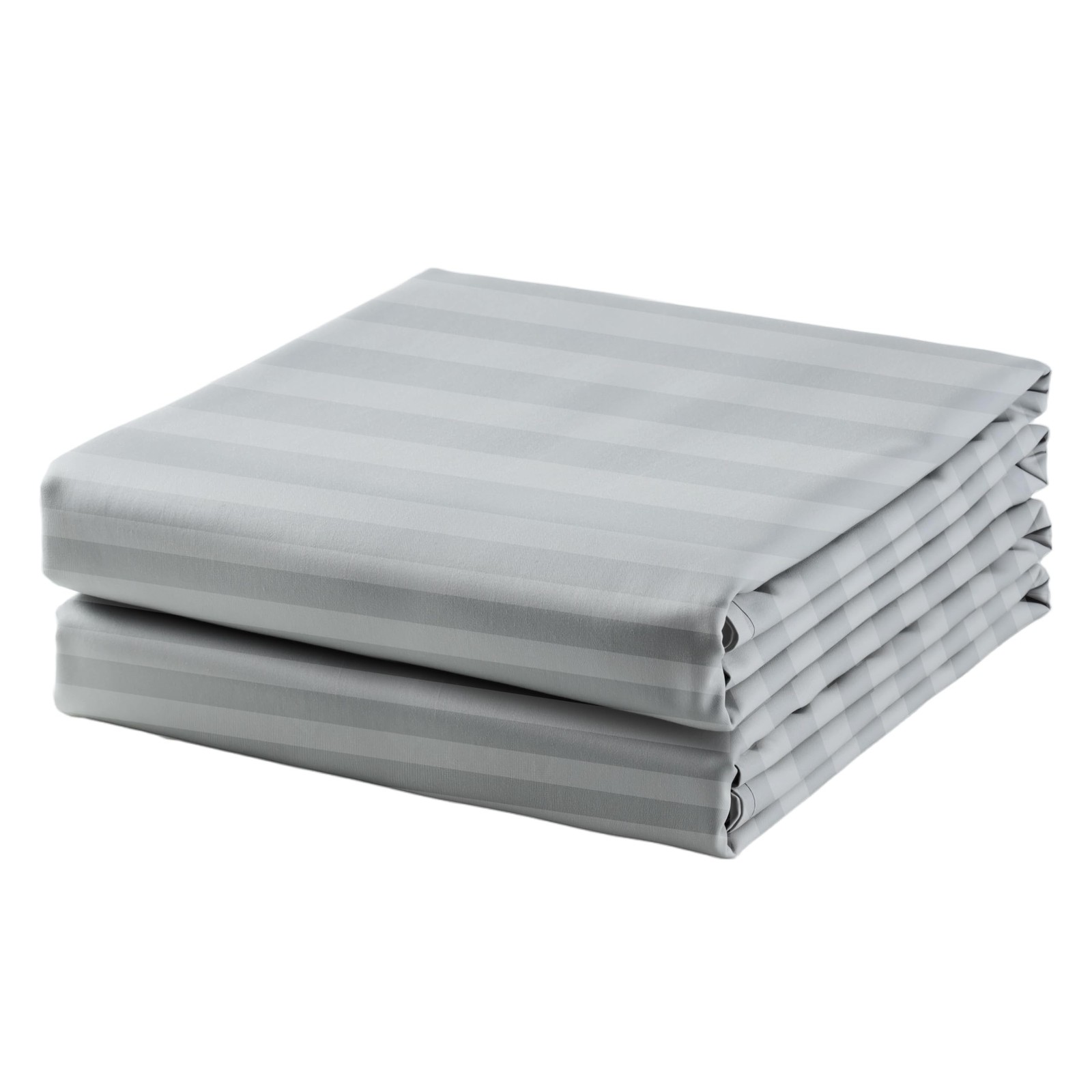 2-Pack Queen Flat Sheet 600 Thread Count 100% Egyptian Cotton Striped-Grey