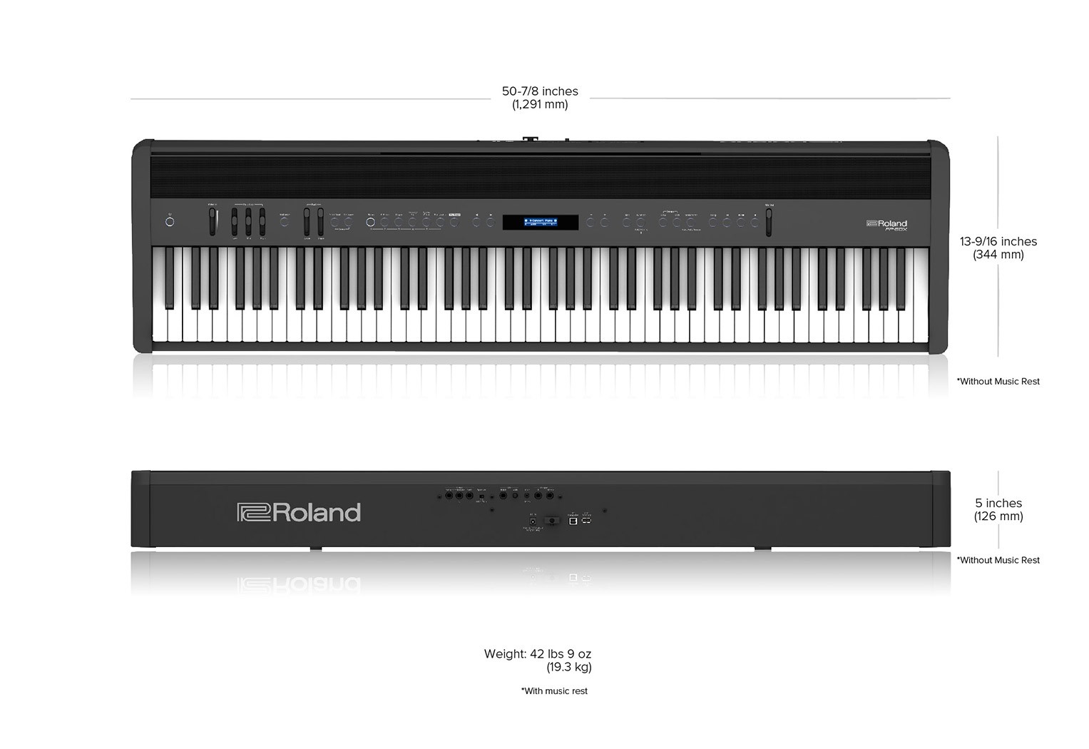 Roland FP-60X Digital Piano - Black w/ Adjustable Stand