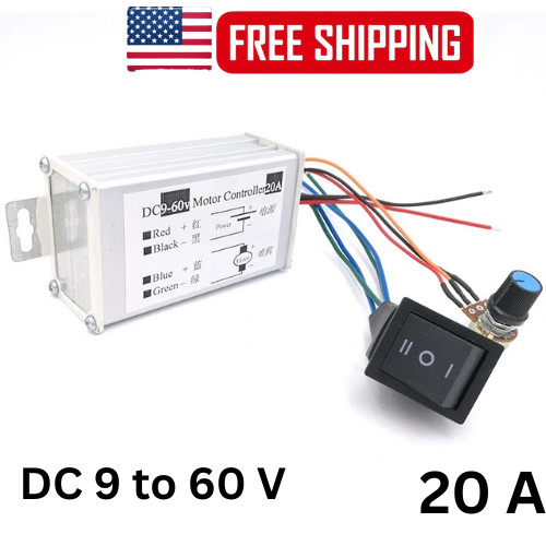 DC Motor Speed Controller PWM 12V 24V 48V 60V 20A Variable Speed Controle