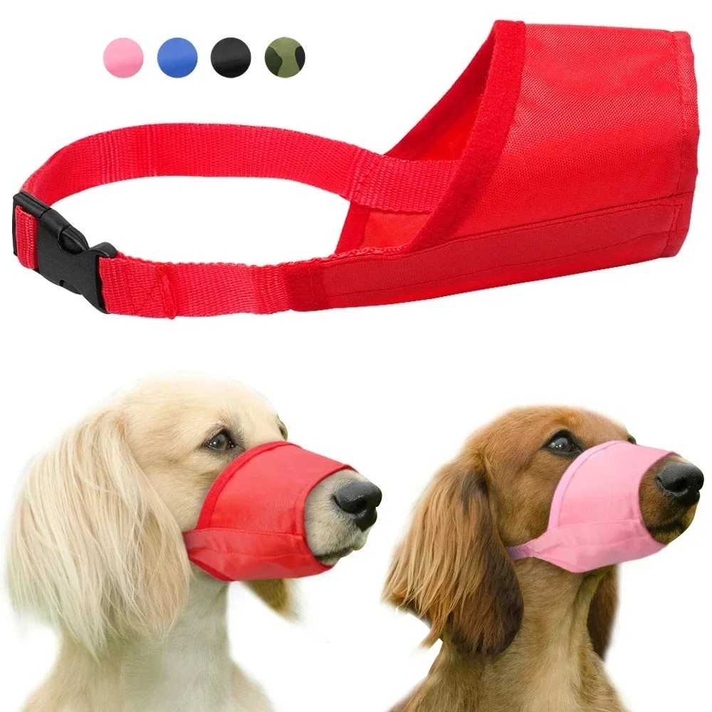 Durable Dog Nylon Muzzle Adjustable Breathable Mouth for Dogs Anti Biting