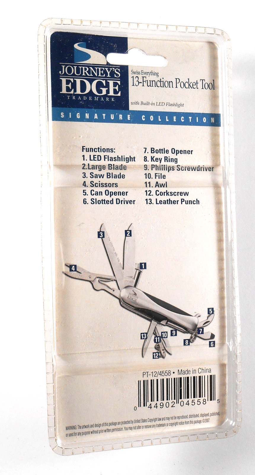 Multitool, Journeys Edge Pocket, 13 functions tool, new