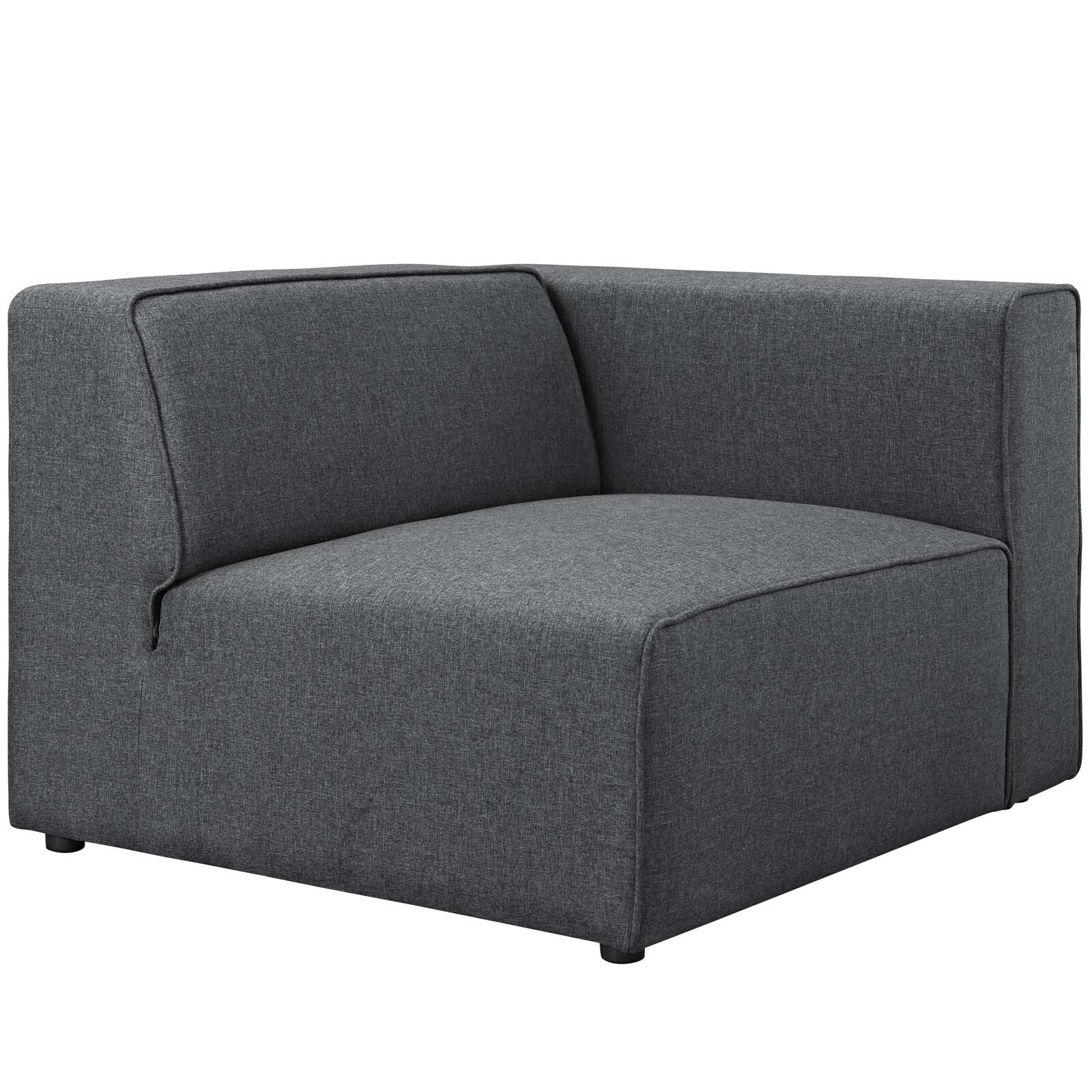 Modway Mingle Fabric Right-Facing Sofa in Gray