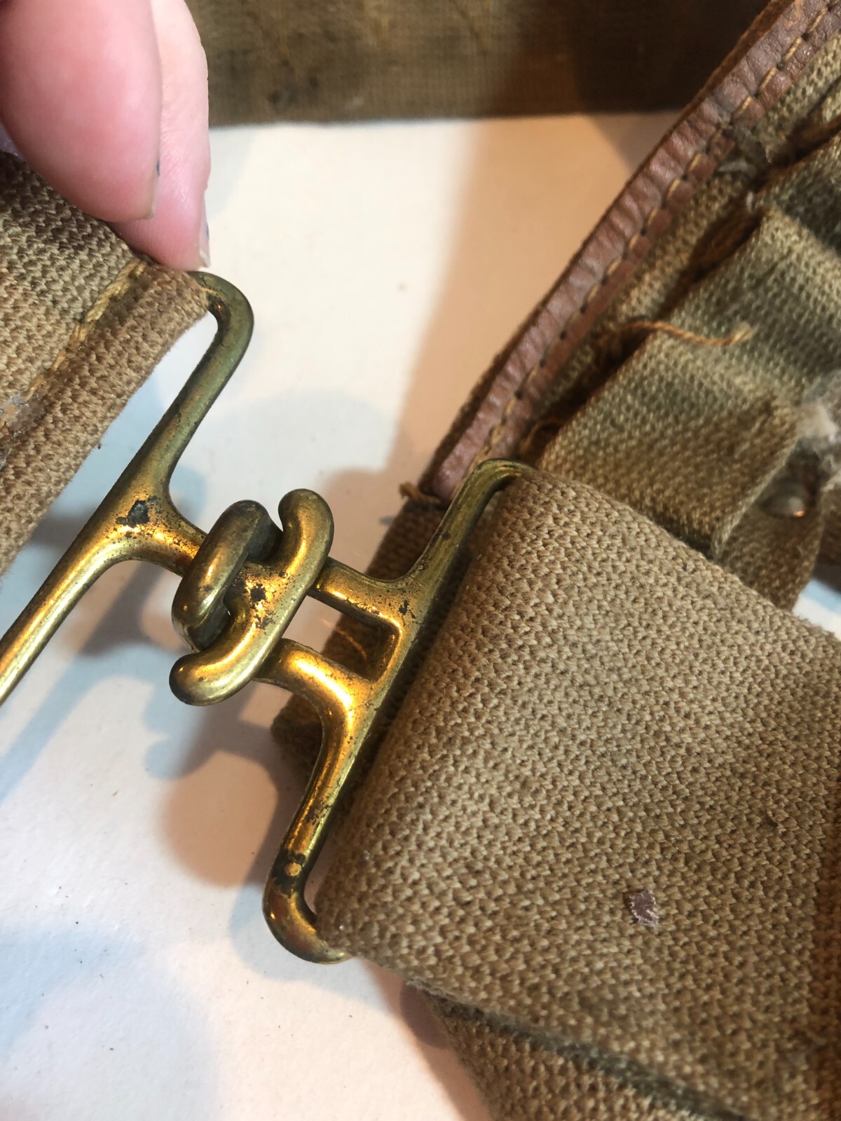VINTAGE Green Canvas Ammo Gun Sling #PH1 BIN