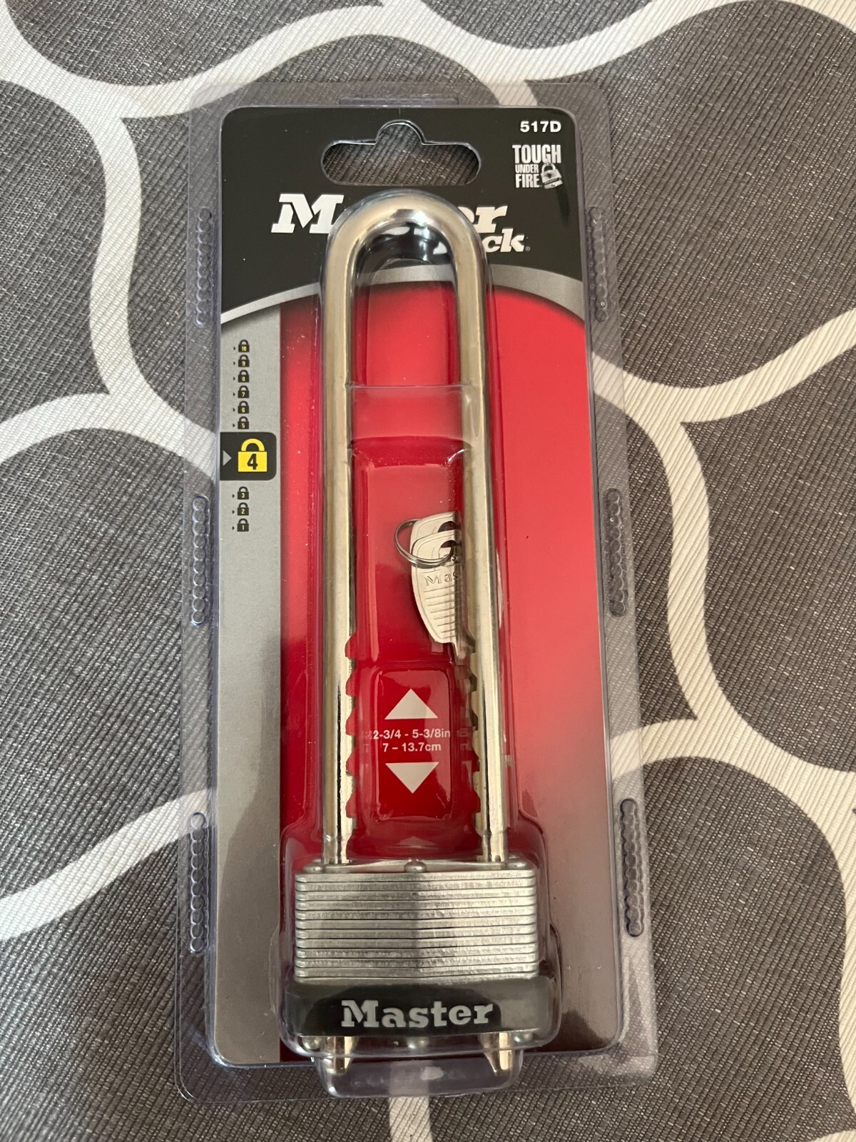 MASTER LOCK 517D 3/4" X 5-3/8" ADJ. REMOVEABLE SHACKLE BIKE LOCK - NEW