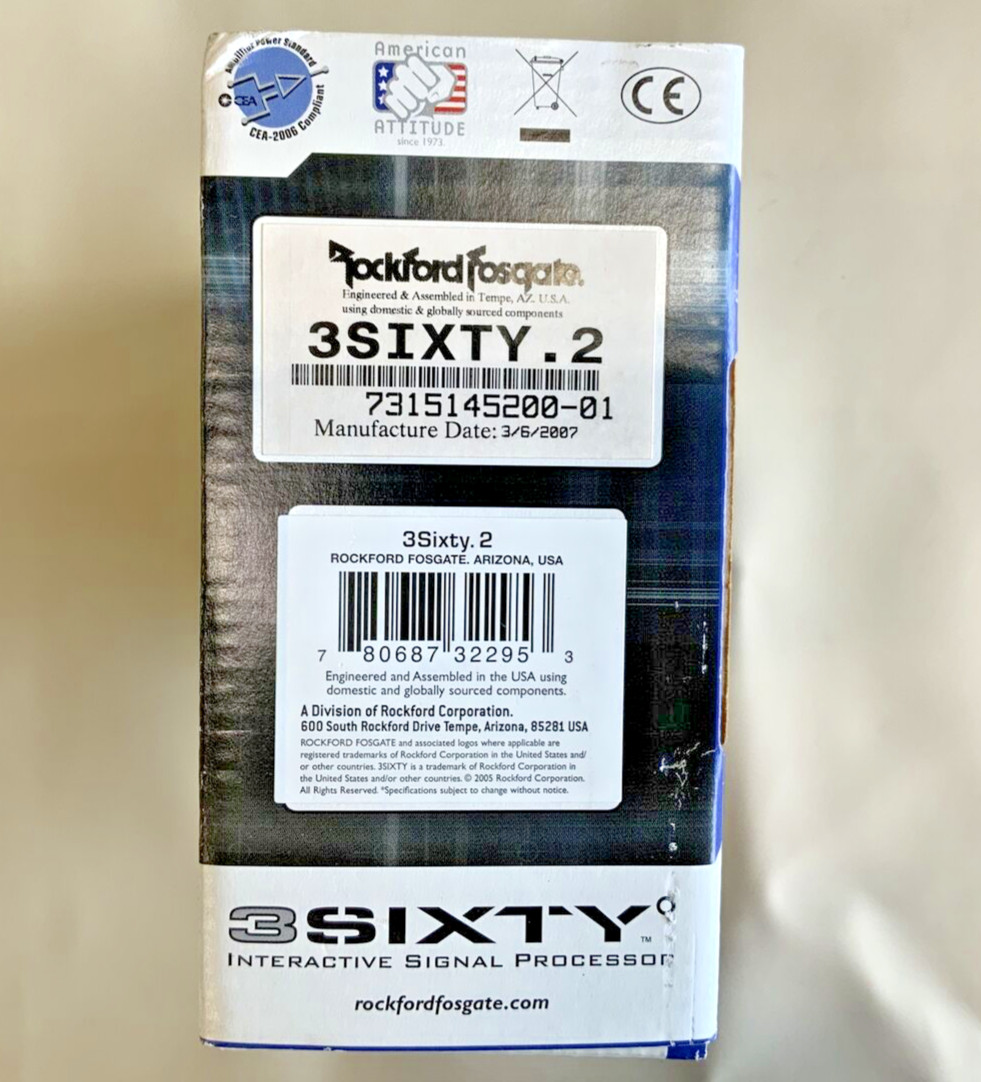Rare Old School Rockford Fosgate 3SIXTY.2 Interactive Signal Processor, NOS
