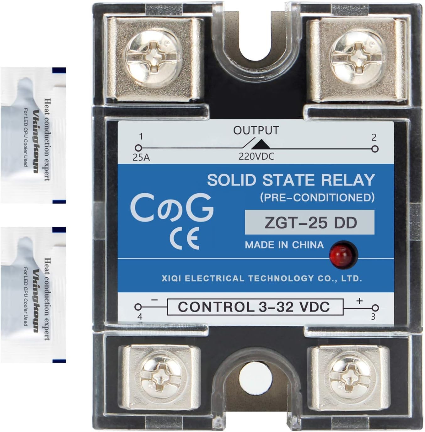 Solid Relay SSR-25DD 25A DC to DC 3-32VDC Input 5-240VDC Output Single Phase