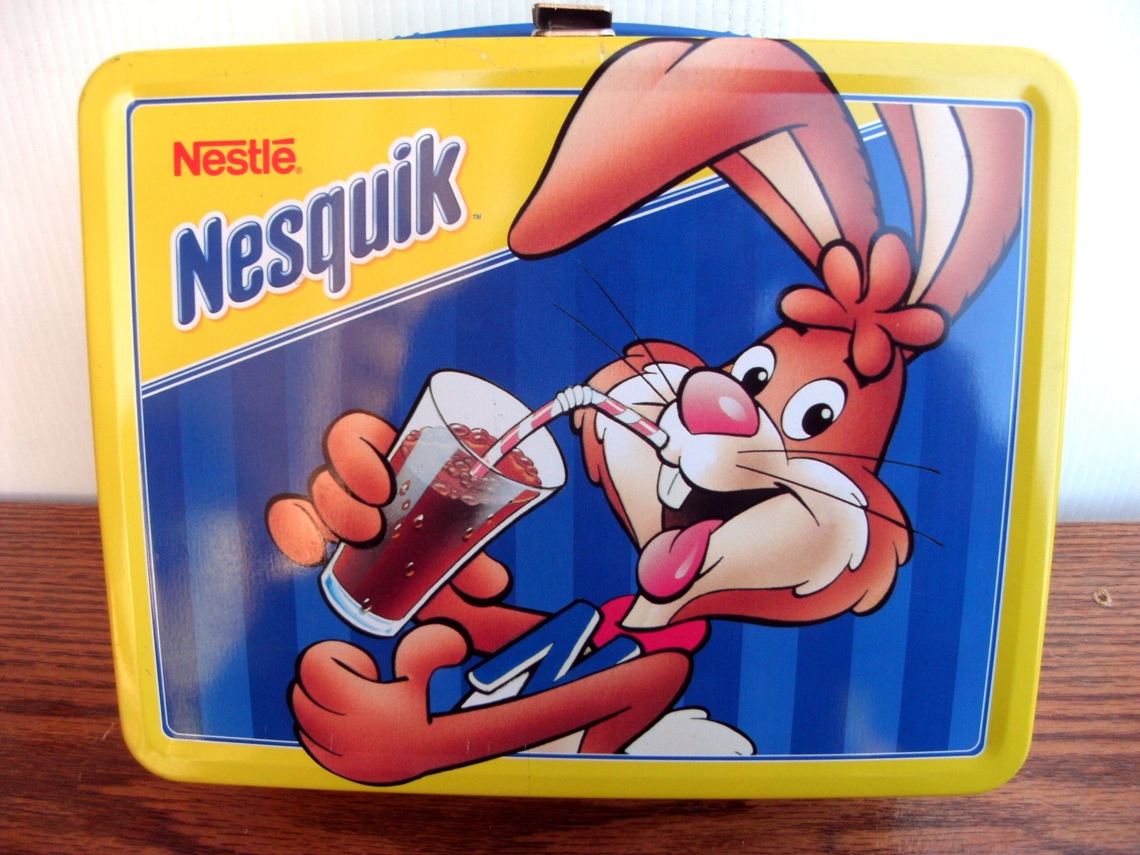 1 -  Nestle Nesquik Bunny Yellow Metal Lunch Box