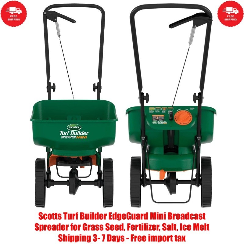 Scotts Turf Builder EdgeGuard Mini Broadcast Spreader for Grass Seed, Fertilizer