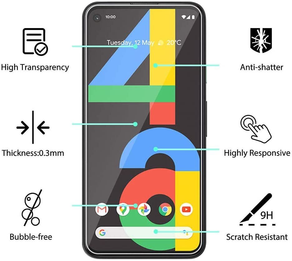 2-Pack Tempered Glass Screen Protector For Google Pixel 3XL 3A 4 / 4A 4G /4A 5G