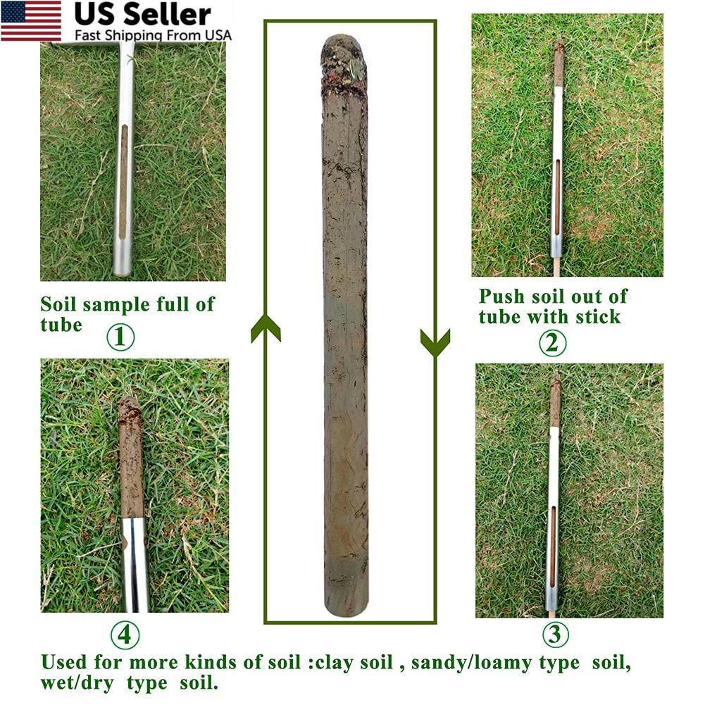 Sukiise Soil Sample Probe 12 Inch with T Handle, Sampler Tool, Soil...