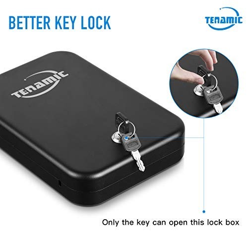 Portable Gun Safe - Solid Steel Handgun Lock Box for Home & Car Travel Security