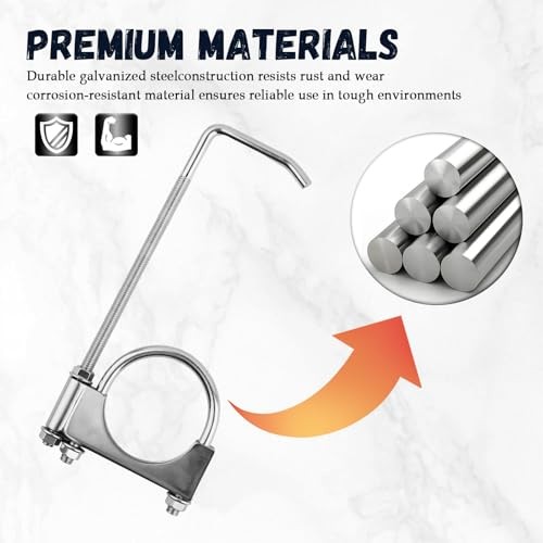 2.5 Inch Exhaust Hangers,Heavy Duty Adjustable 2.5 Exhaust Clamp with Muffler