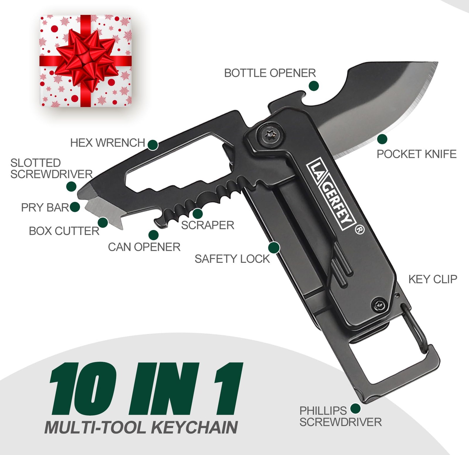 Stocking Stuffers for Men - Pocket Knife Gifts for Men, Keychain Multitool - ...
