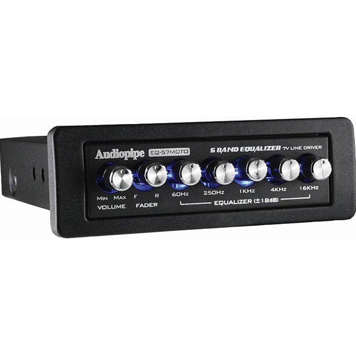 AUDIOPIPE EQ-57MOTO 5-BAND 1/2-DIN CAR GRAPHIC EQUALIZER 7 VOLT LINE DRIVER NEW