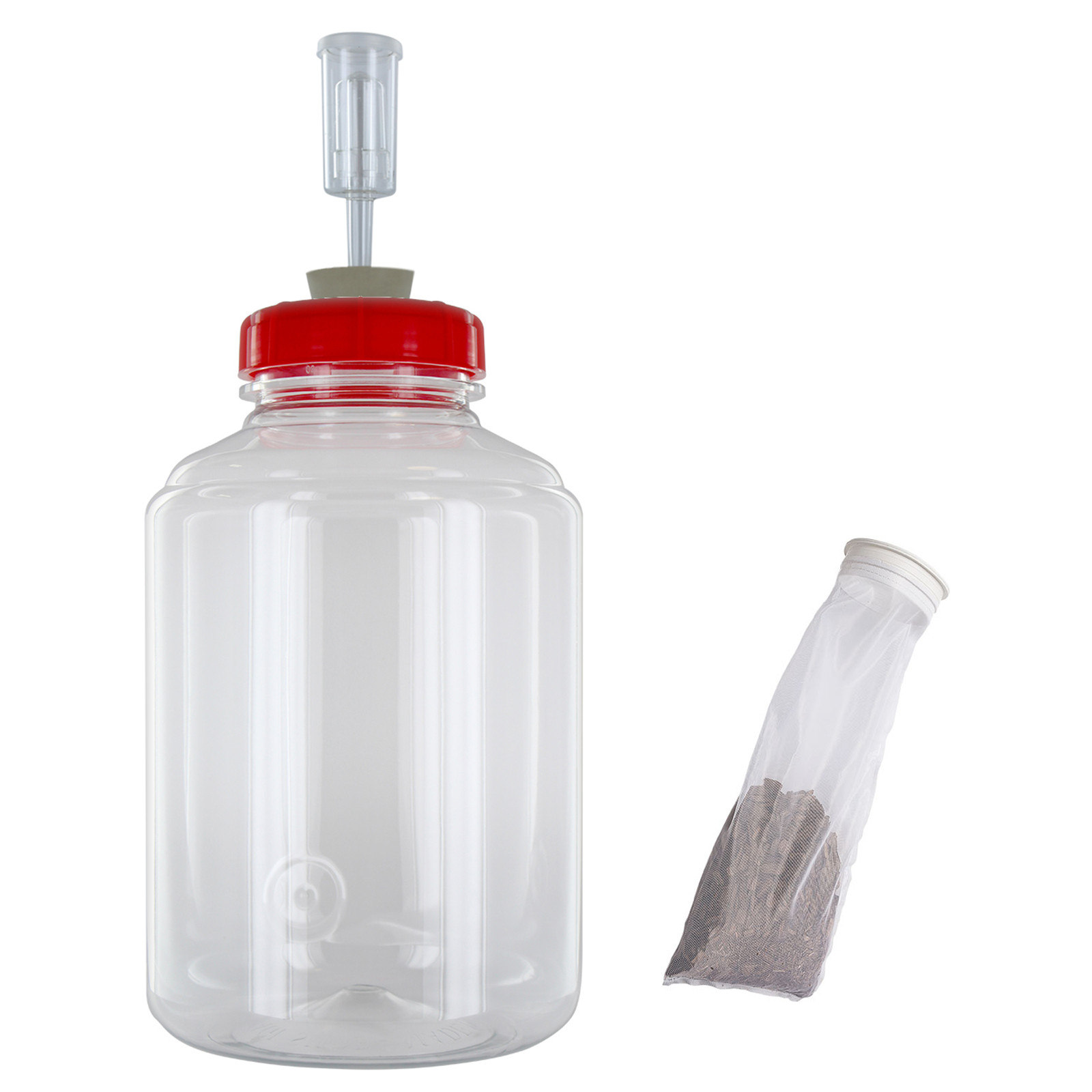 Home Brew Ohio Three Gallon Fermonster with Mesh Strainer, #10 Drilled Stopper,