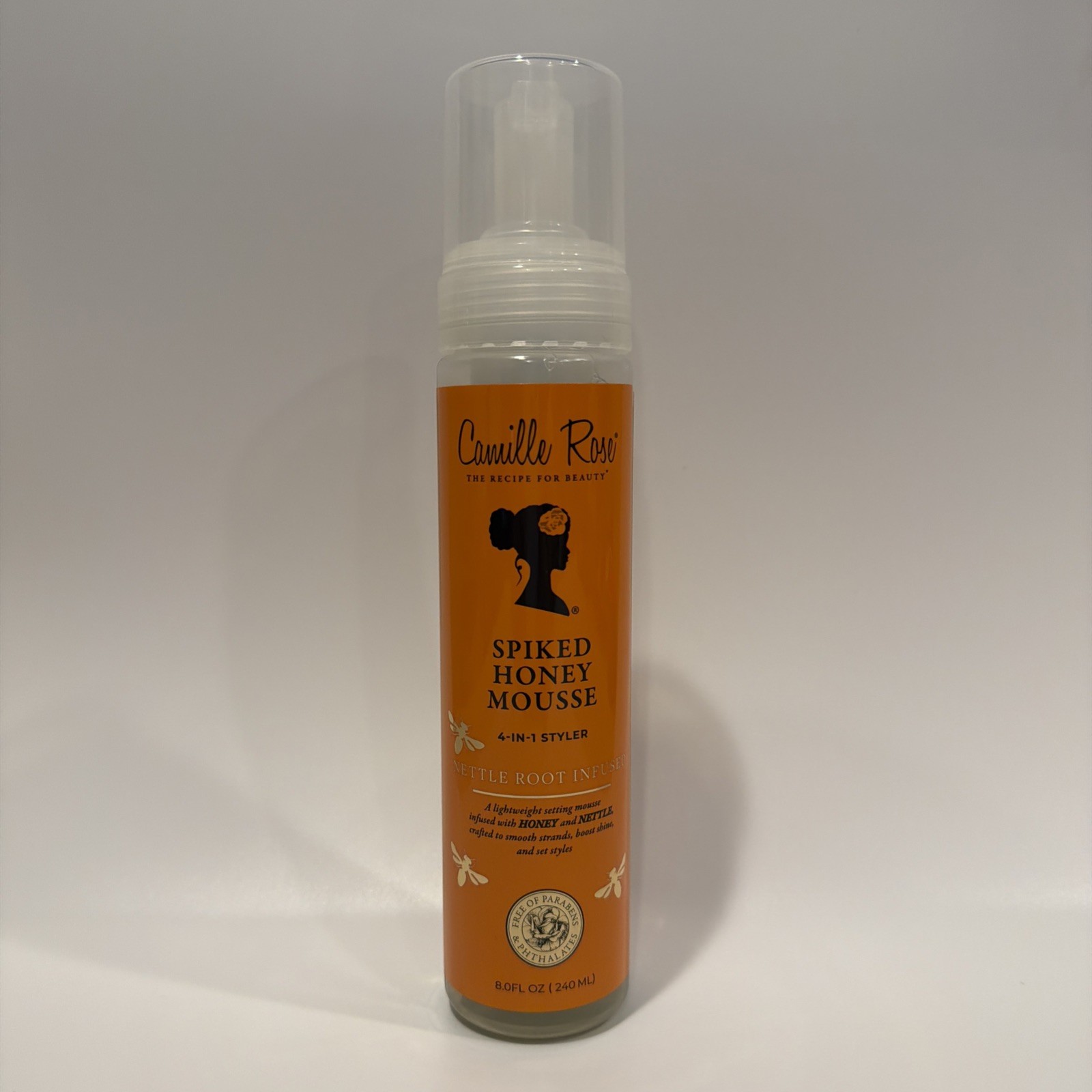 Camille Rose Spiked Honey Mousse 4-in-1 Styler Hair Setting Mousse 8 oz