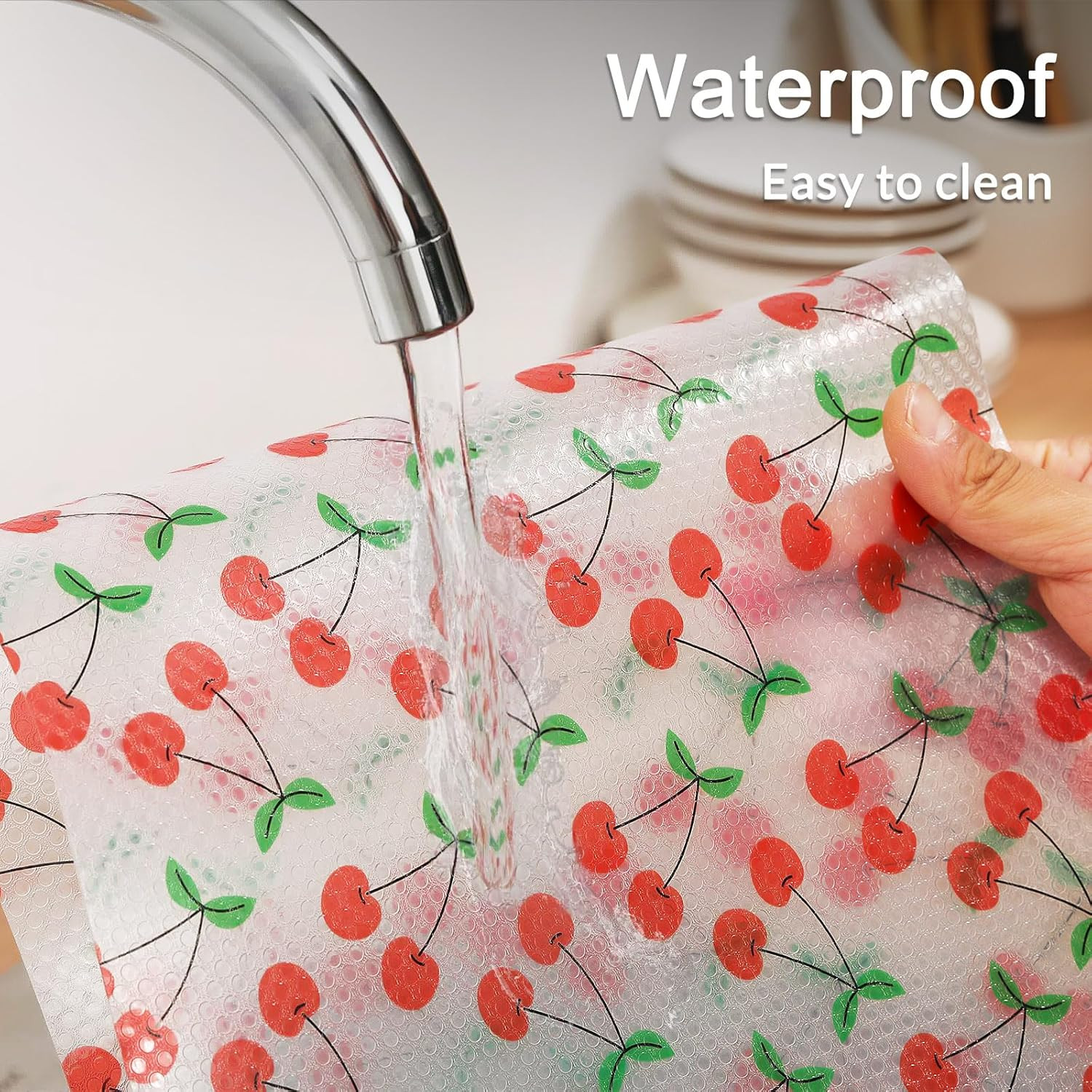 Shelf Liner, Non-Adhesive Waterproof Shelf Paper with Fruit Pattern, Easy to ...