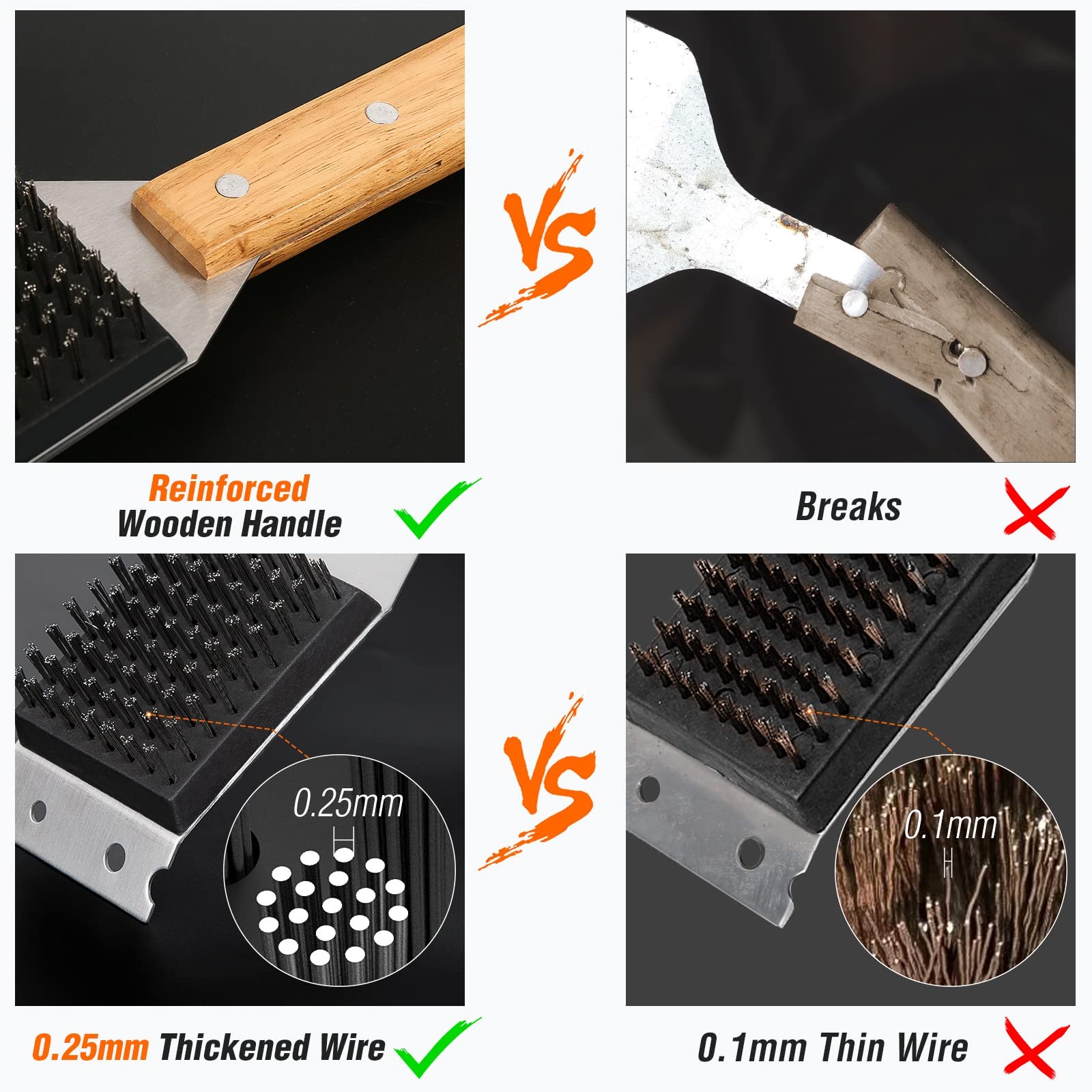 SIMPLETASTE Grill Brush and Scraper, Durable & Effective, Include Extra Stain...