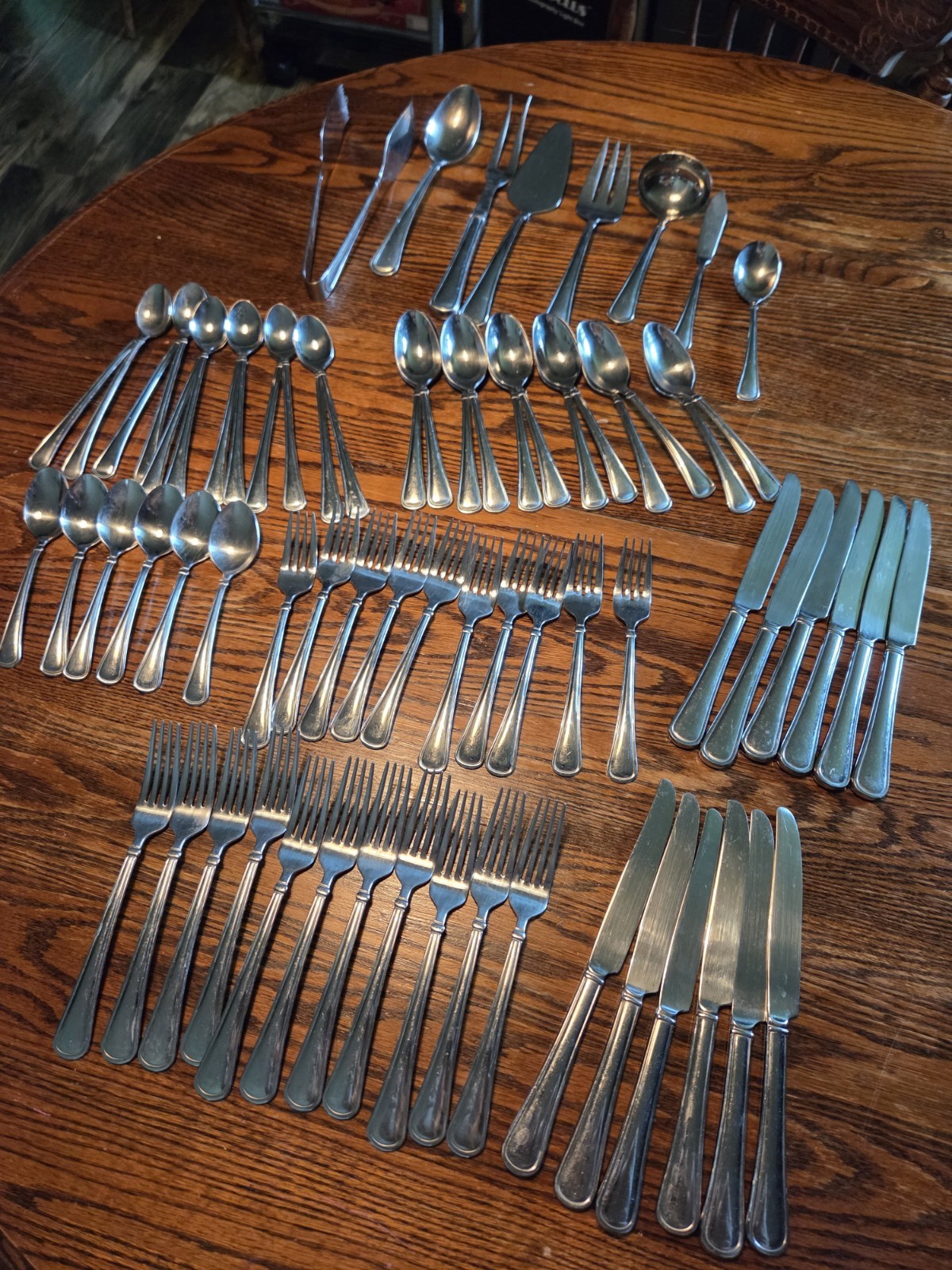 71 Pcs Reed & Barton MENDON Select 18/10 Stainless Flatware W/ Large Serving Pcs