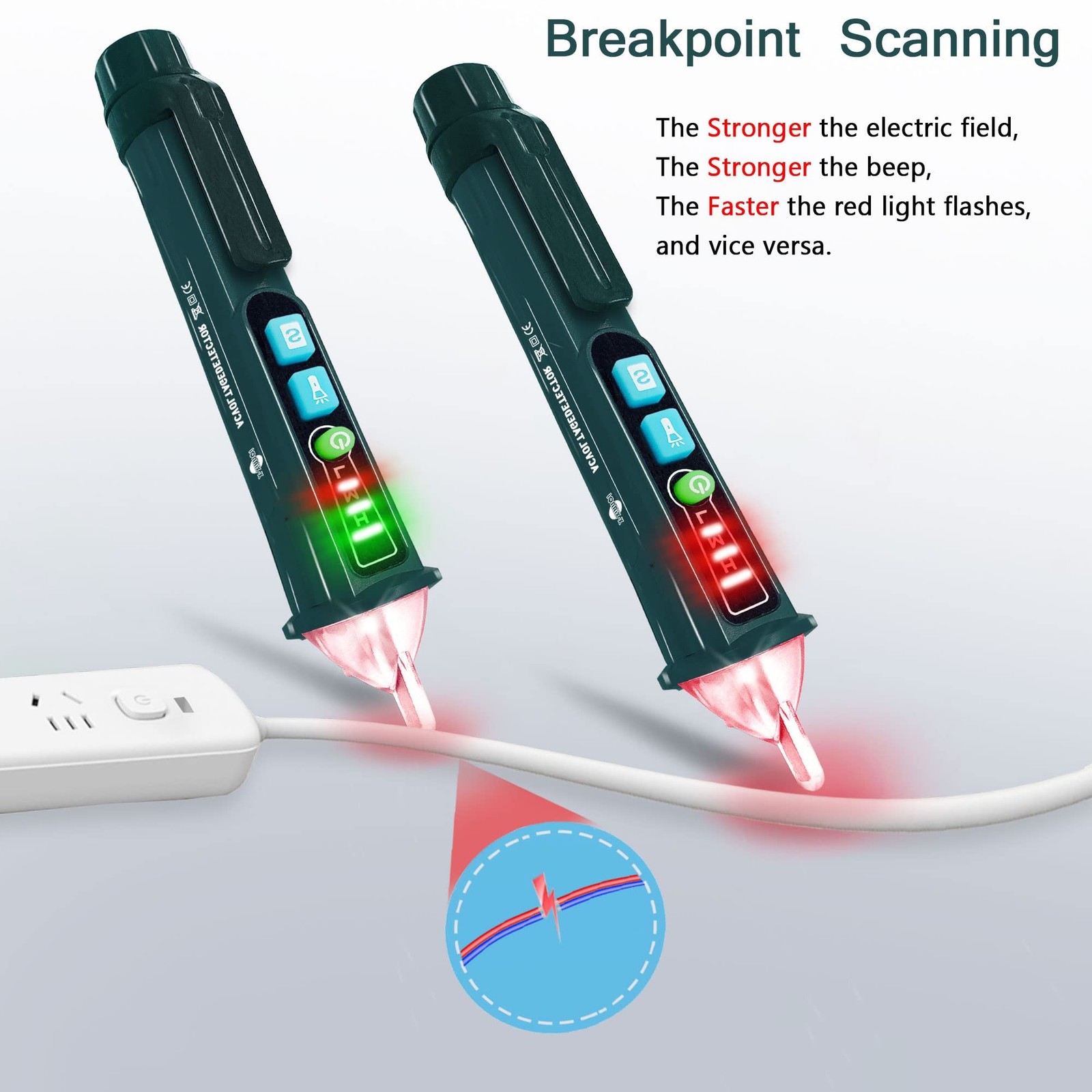 Voltage Tester, Non-Contact Voltage Detector, Dual Range Electrical Tester, 1...