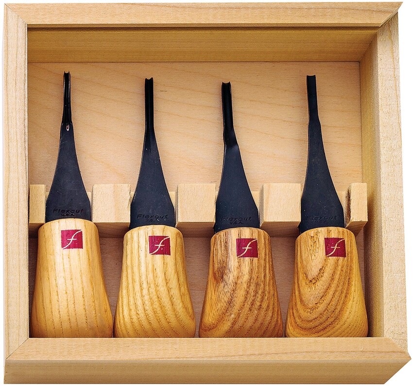 Flexcut Mini-Palm Four Set High Carbon Steel Tools Carving Blades Wood Handles