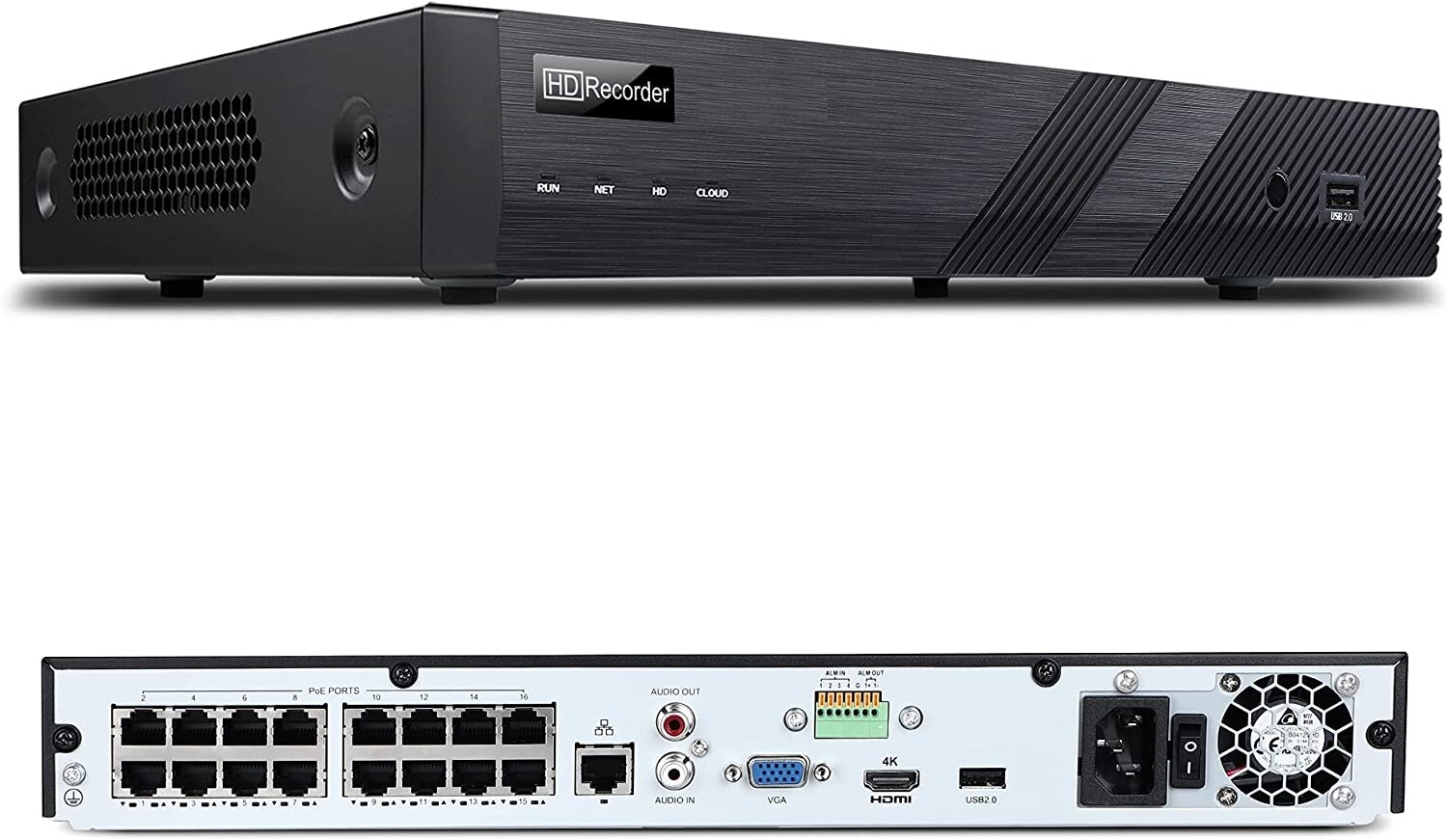 Boavision 16CH H.265+ 4K PoE Security NVR support 8MP/5MP/4MP (Guard Viewer) APP