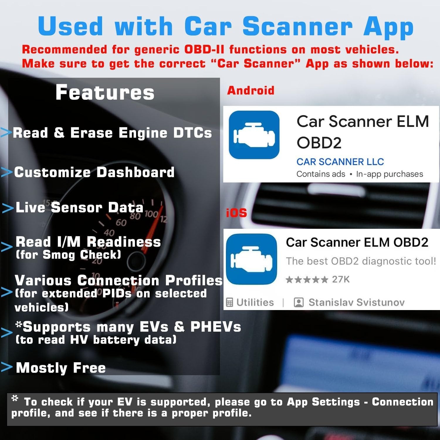 Veepeak OBDCheck BLE Plus Bluetooth OBD2 Scanner iOS Android