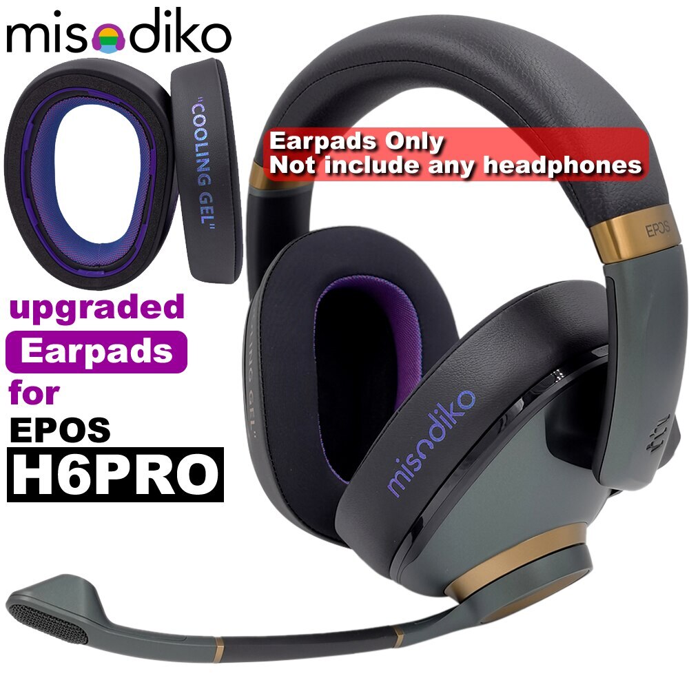 Cooling Velour Earpads for EPOS H6 Pro Gaming Replacement Cushion Earmuff Mesh