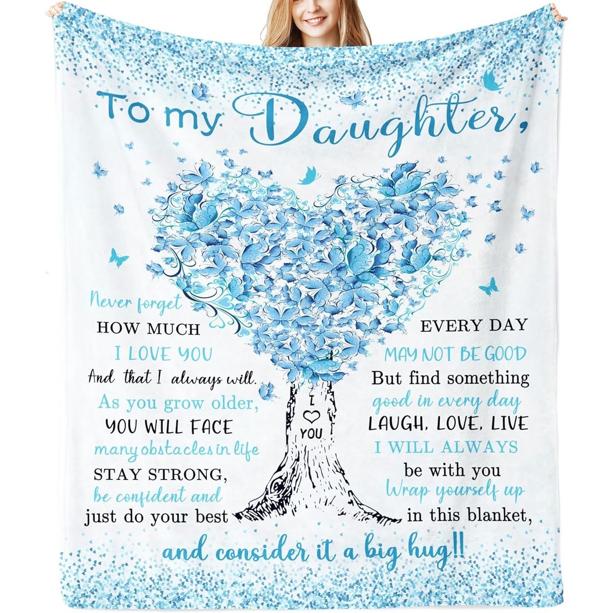 To My Daughter Best Daughters Blanket Gift, Heartfelt Present From Mom