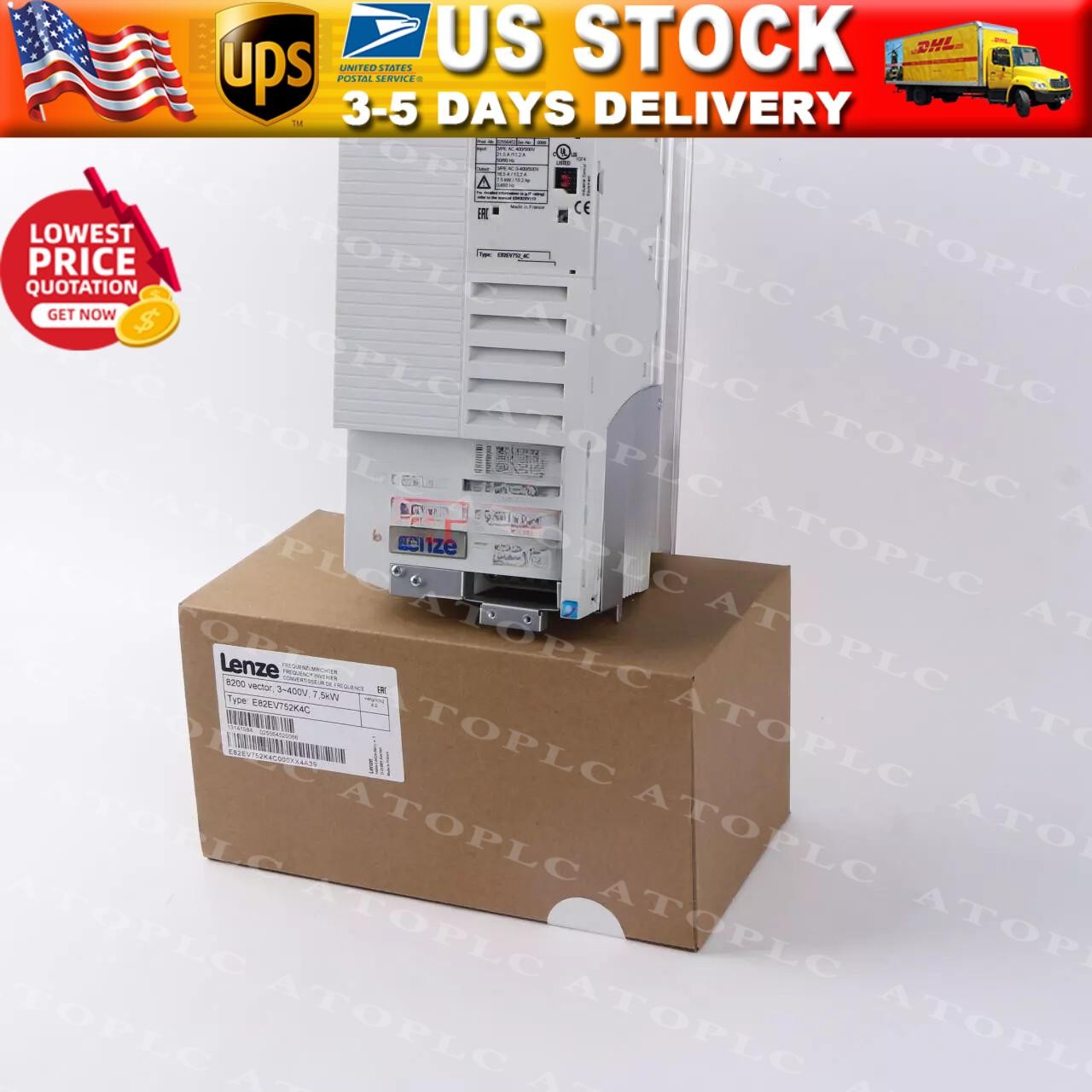 New LENZE E82EV752_4C inverter fast FedEx or E82EV752k4C