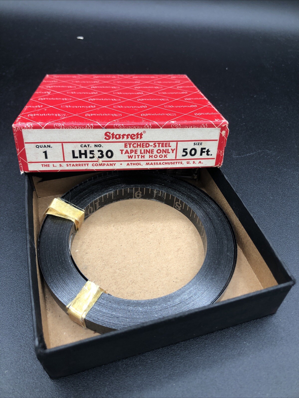 Starrett LH-530 Etched Steel Replacement Tape With Hook 50" Restoration part NOS