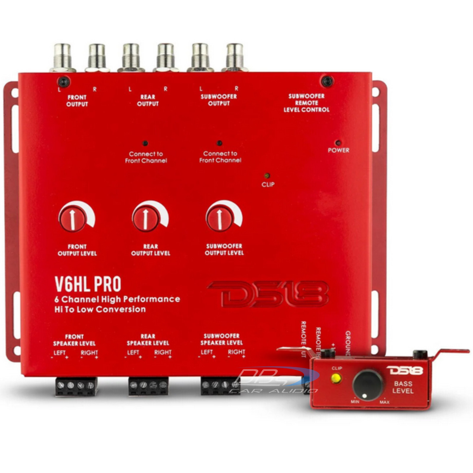 DS18 V6HLPRO 6-Channel Hi/Lo Line Output Converter with Remote Out and Bass Knob
