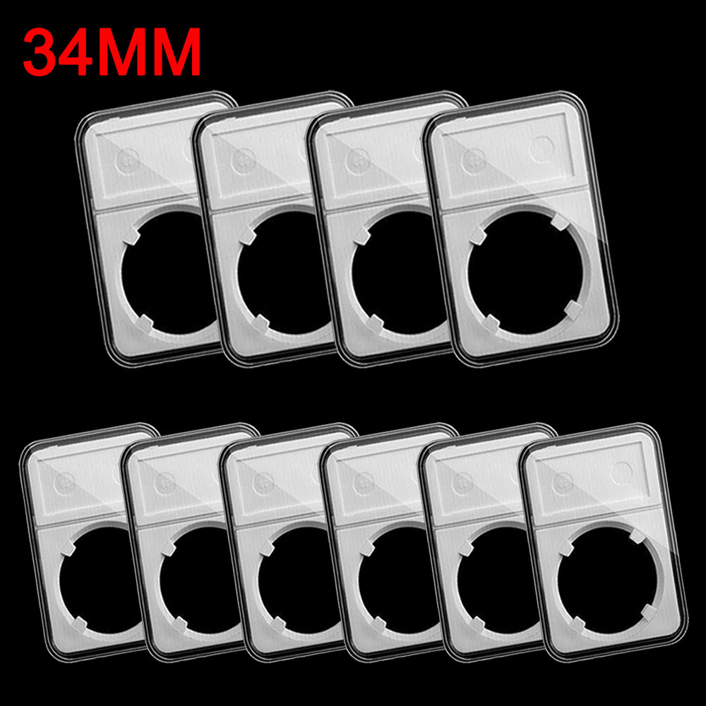 34mm Coin Slab Holder Display Storage Box Collection Case Stand Collection 10Pcs