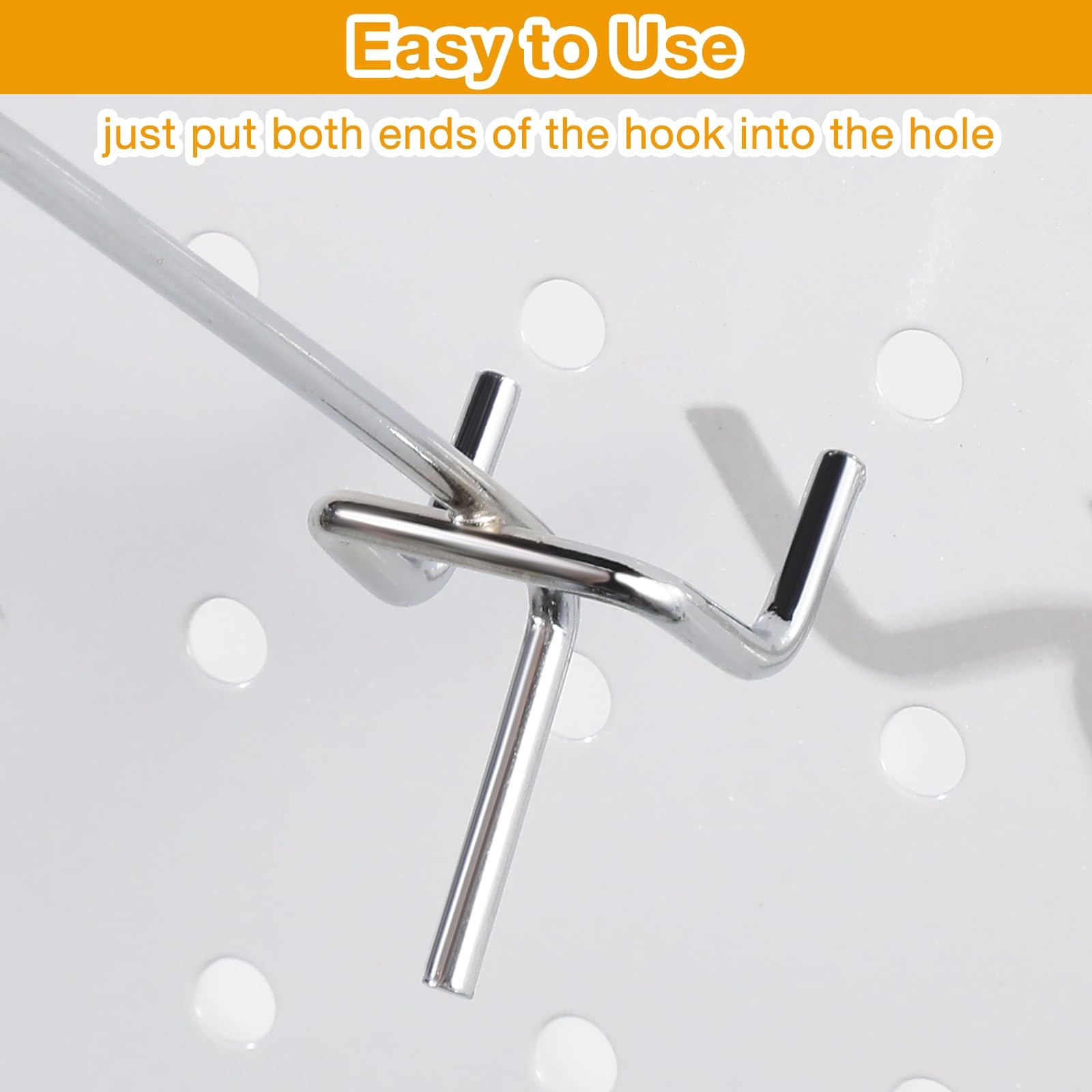 100 Pack Peg Board Hooks Stainless Steel Pegboard Hooks Shelving Display Hang...