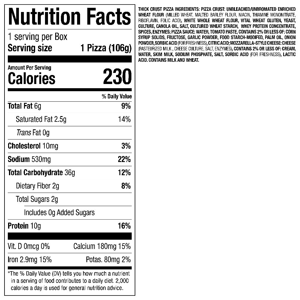 Personal Size Thick Crust Pizza 8 Pack for Weight Management Support