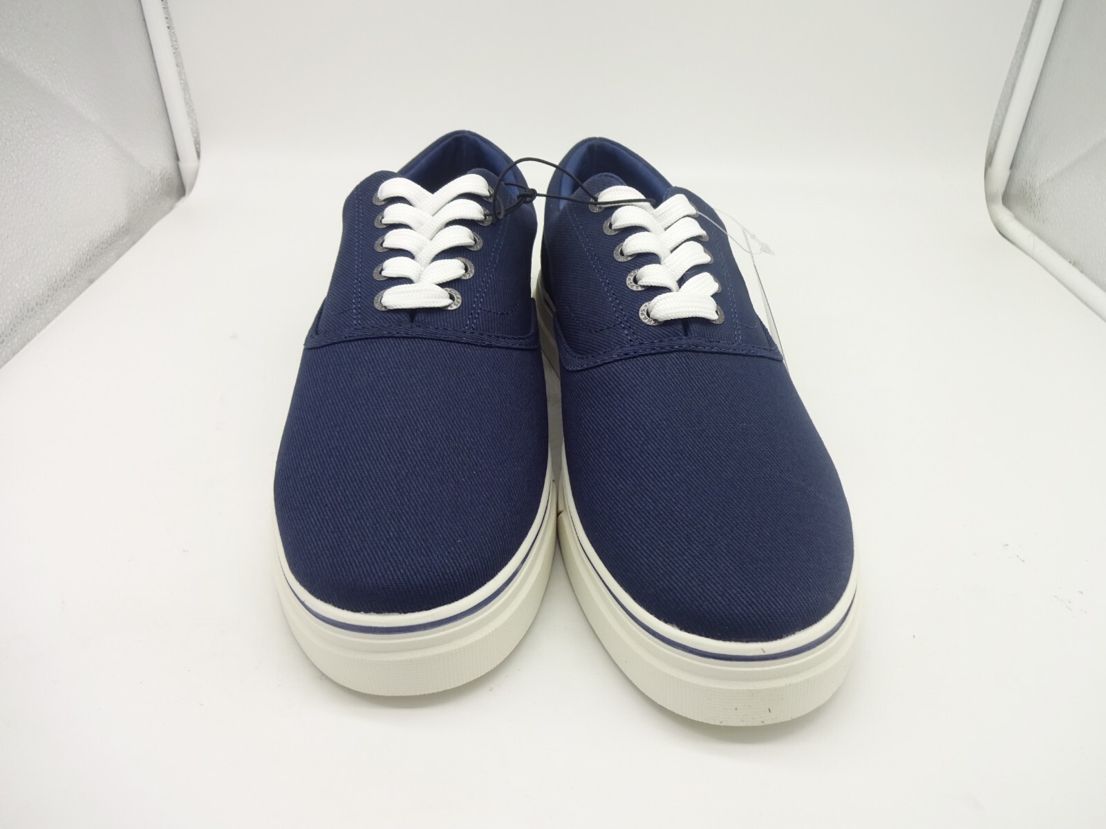 Chaps Men's Memory Foam Casual Canvas Lace-Up Sneakers Shoes Navy Blue
